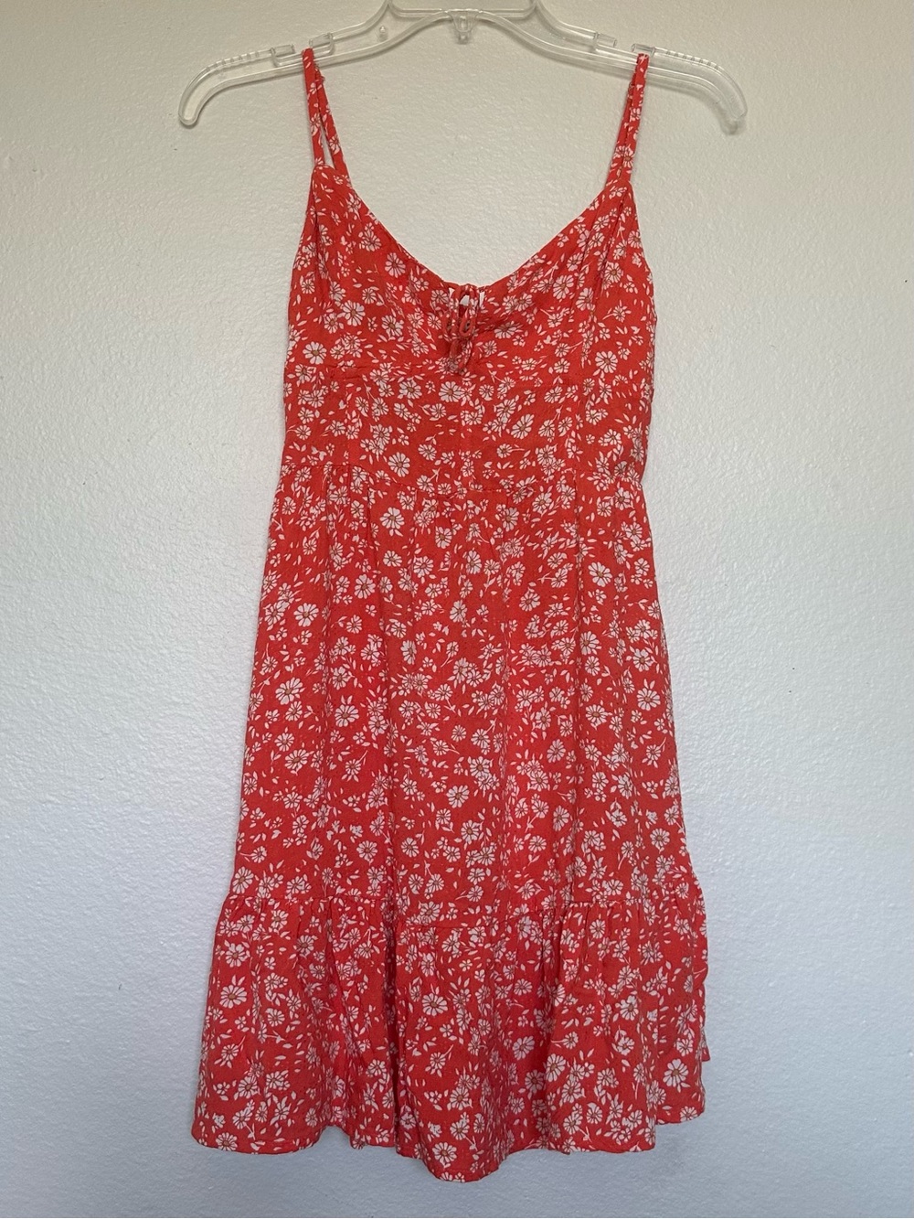 Billabong Salmon Floral Tie-Front Mini Dress